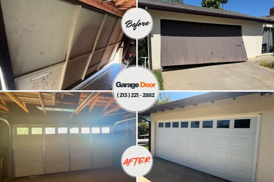 Before and after: garage door repair Northwest Harborcreek, PA